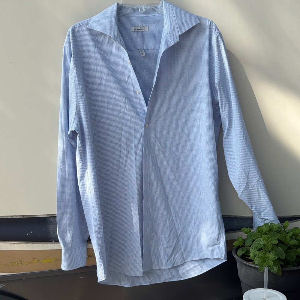 Perry Ellis Sky Blue Casual Button Down Shirt - Picture 2 of 5
